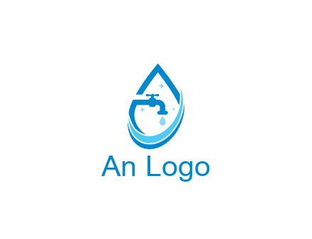 water droplet with tap and swooshes