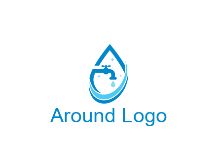 water droplet with tap and swooshes