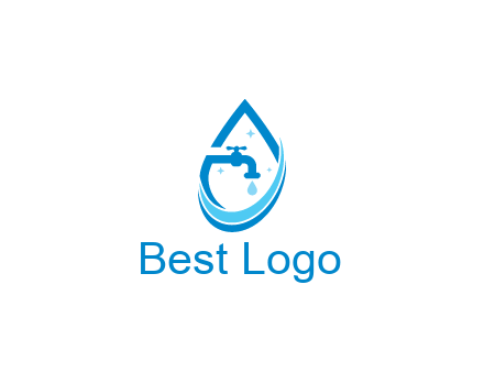 water droplet with tap and swooshes