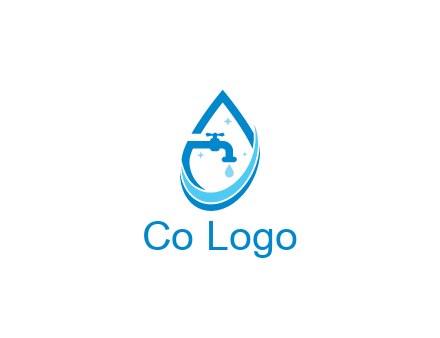 water droplet with tap and swooshes