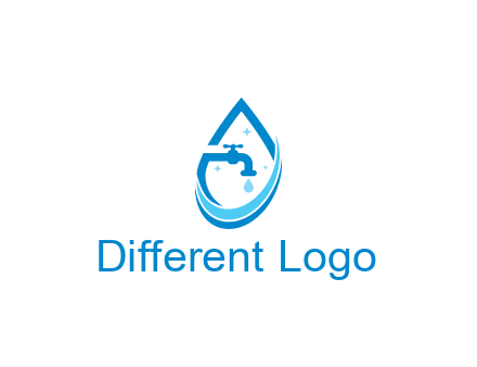 water droplet with tap and swooshes
