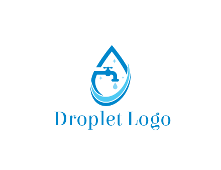 water droplet with tap and swooshes