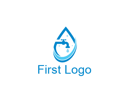 water droplet with tap and swooshes