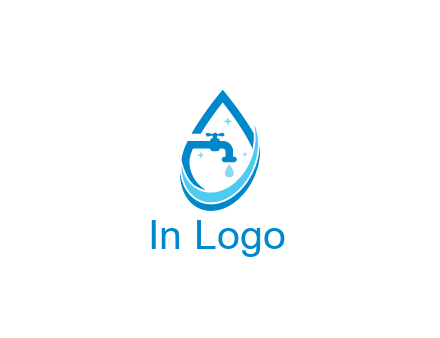 water droplet with tap and swooshes