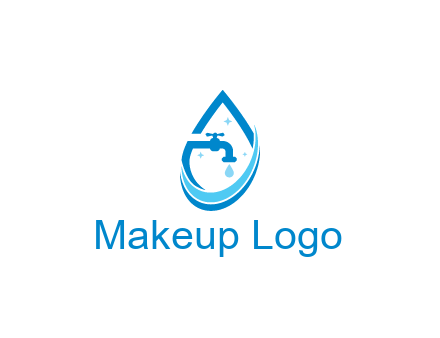 water droplet with tap and swooshes