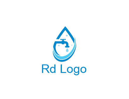 water droplet with tap and swooshes