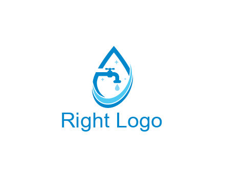 water droplet with tap and swooshes