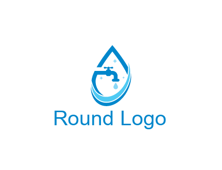 water droplet with tap and swooshes
