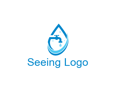 water droplet with tap and swooshes