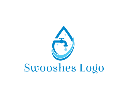 water droplet with tap and swooshes