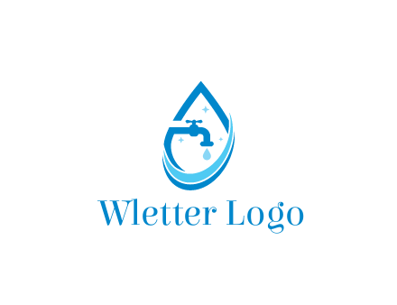 water droplet with tap and swooshes