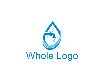 water droplet with tap and swooshes