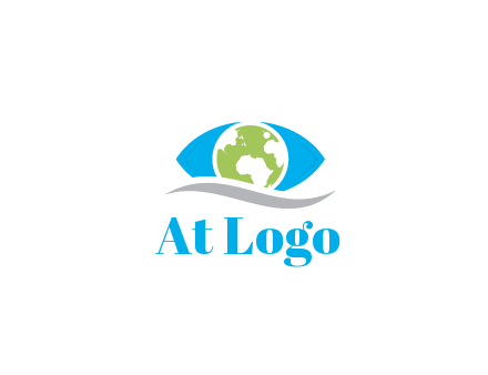 abstract eye with globe and swoosh
