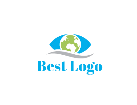 abstract eye with globe and swoosh