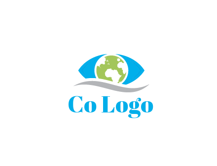 abstract eye with globe and swoosh