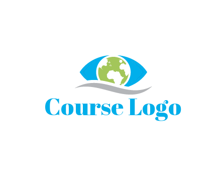 abstract eye with globe and swoosh