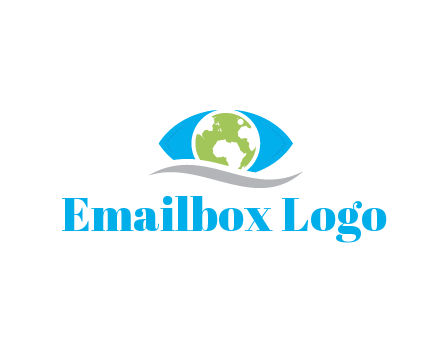 abstract eye with globe and swoosh