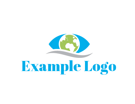 abstract eye with globe and swoosh