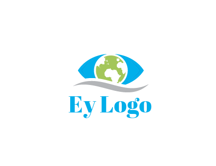 abstract eye with globe and swoosh