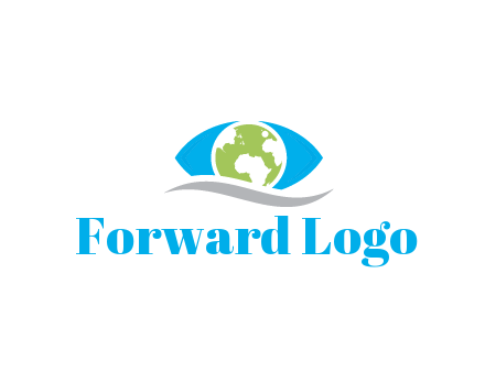 abstract eye with globe and swoosh
