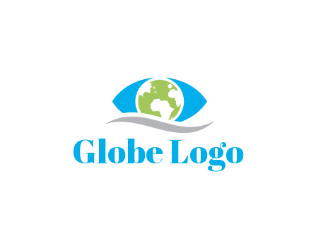 abstract eye with globe and swoosh