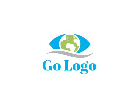 abstract eye with globe and swoosh
