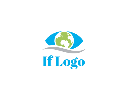abstract eye with globe and swoosh