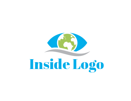 abstract eye with globe and swoosh