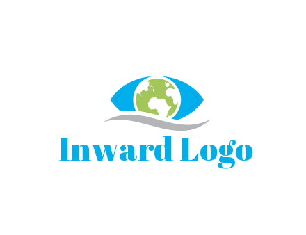 abstract eye with globe and swoosh