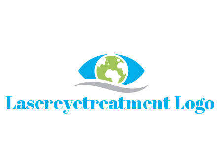 abstract eye with globe and swoosh