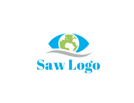 abstract eye with globe and swoosh