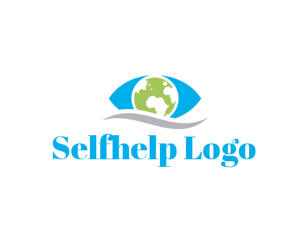 abstract eye with globe and swoosh