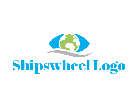 abstract eye with globe and swoosh