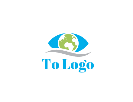 abstract eye with globe and swoosh