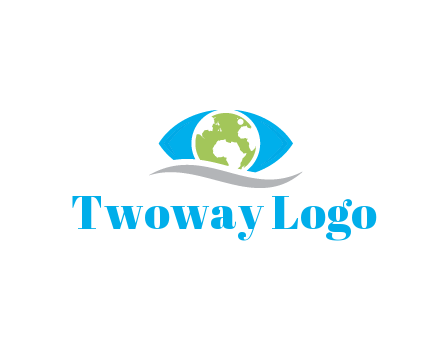 abstract eye with globe and swoosh