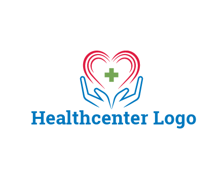 line art hands and heart with first aid sign