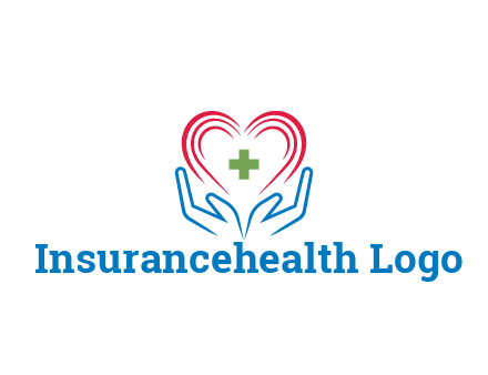 line art hands and heart with first aid sign
