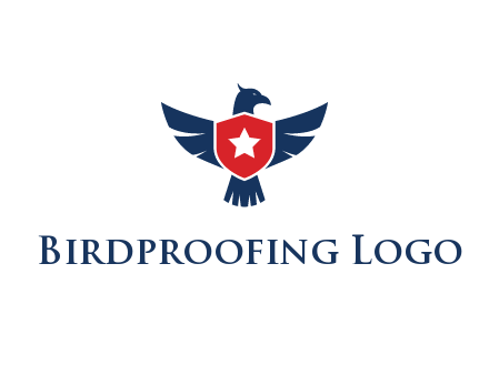 eagle behind shield with star