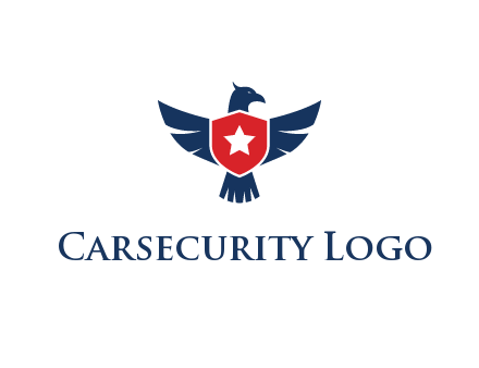 eagle behind shield with star