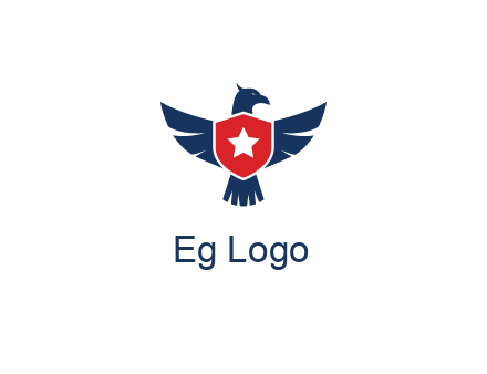 eagle behind shield with star