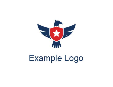eagle behind shield with star