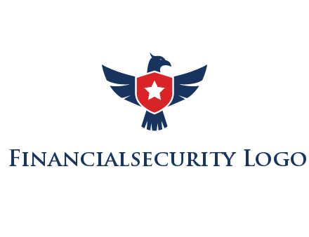 eagle behind shield with star