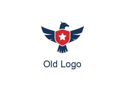 eagle behind shield with star