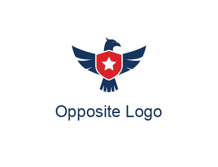 eagle behind shield with star