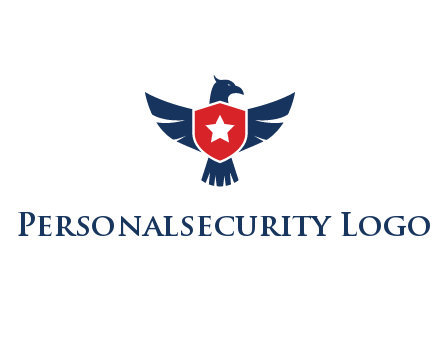 eagle behind shield with star