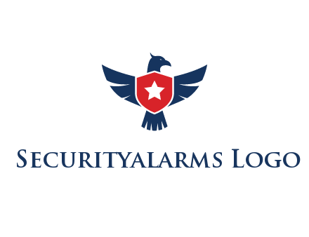eagle behind shield with star