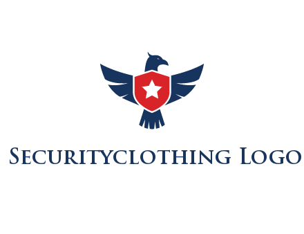 eagle behind shield with star