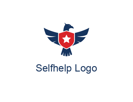 eagle behind shield with star