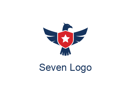 eagle behind shield with star
