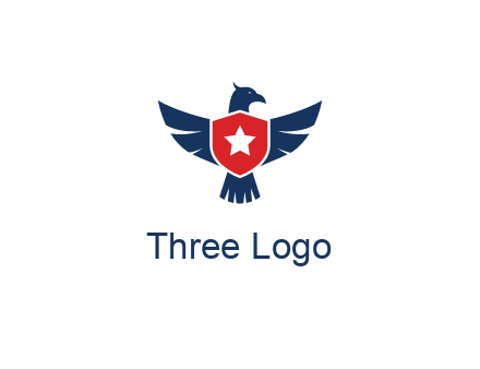 eagle behind shield with star